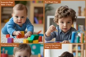 picture collage for jean piaget theory of cognitive development