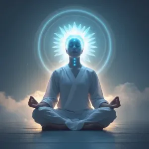 A 27-year-old woman, surrounded by vibrant energy currents, representing her growing psychic potential and the mysteries she can unlock